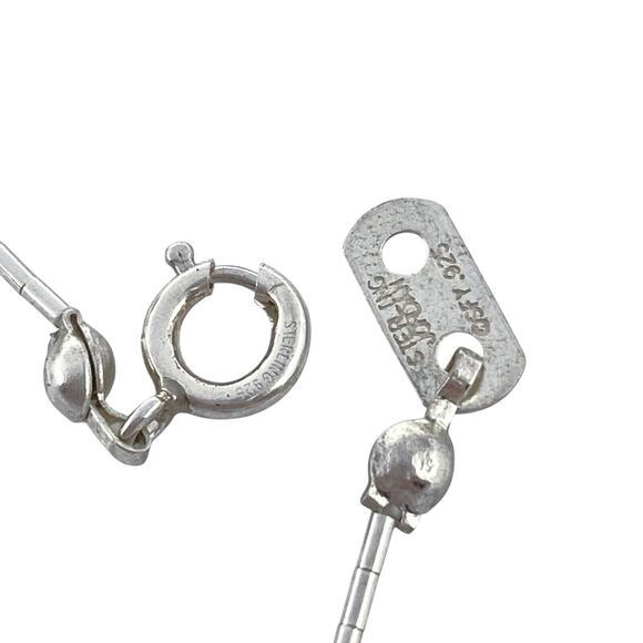 Chocolate Pearlescent Bead Station Necklace | NWOT Sterling Silver 925 | 16" - Picture 4 of 6